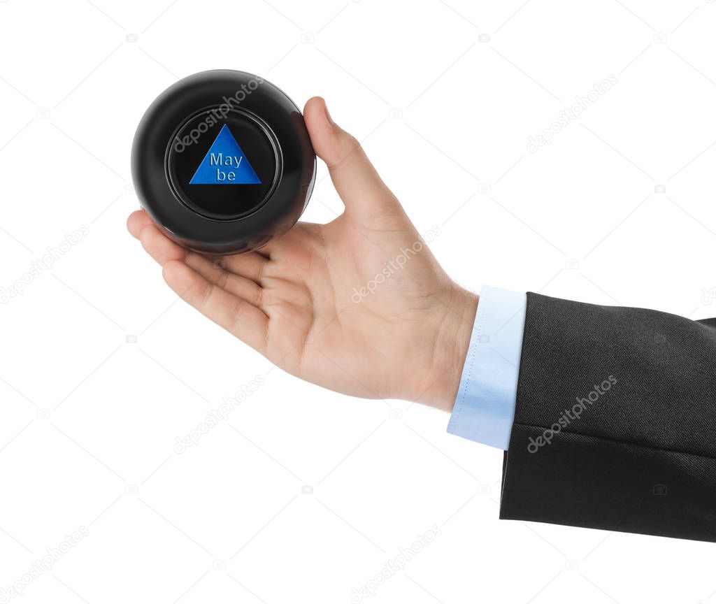 Magic ball with prediction Maybe in hand