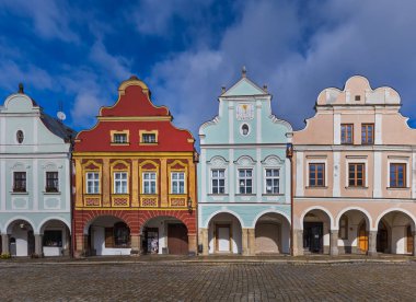 Telc cityscape Çek Cumhuriyeti'nde
