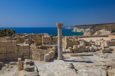 Limasol Kıbrıs 'taki antik Kourion arkeoloji sahası