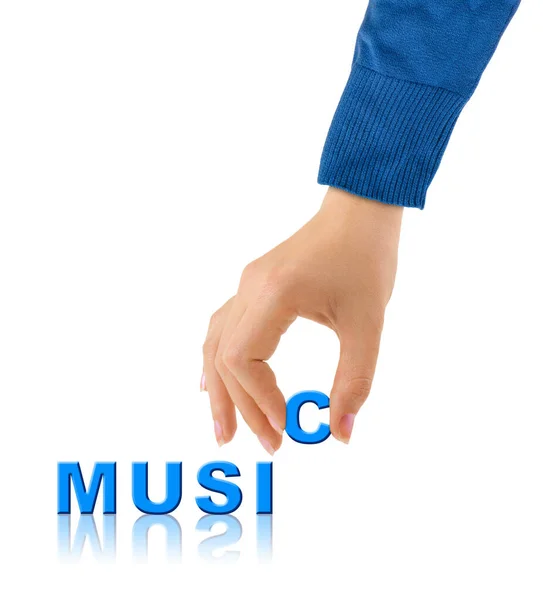 Hand and word Music — Stock Photo, Image