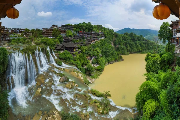 Furong alten Dorf und Wasserfall - Hunan China — Stockfoto