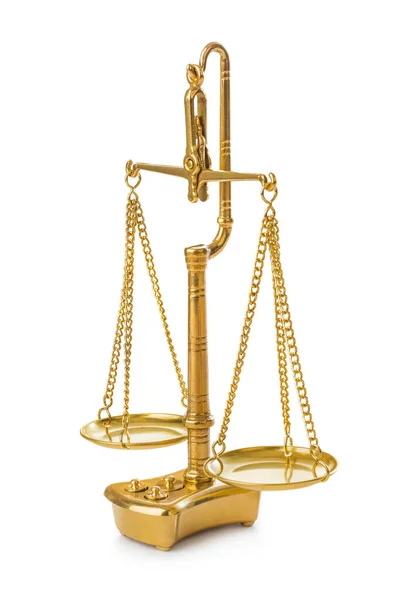 Golden weight balance scale — Stock Photo, Image