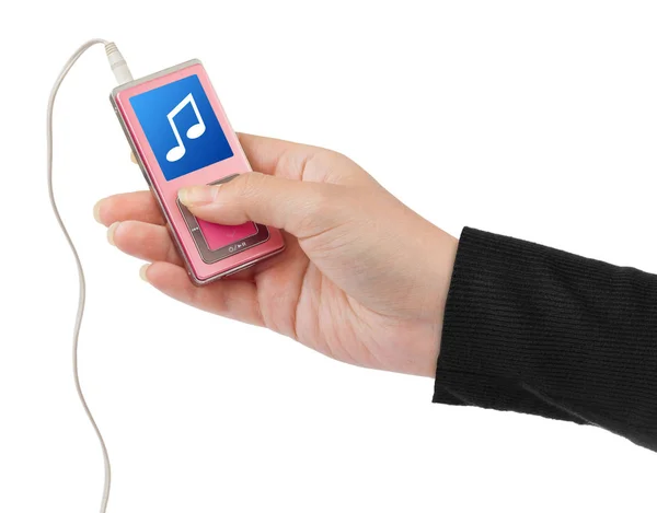 Mp3 player in hand — Stock Photo, Image