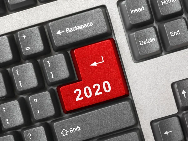 Computertastatur mit 2020-Taste — Stockfoto