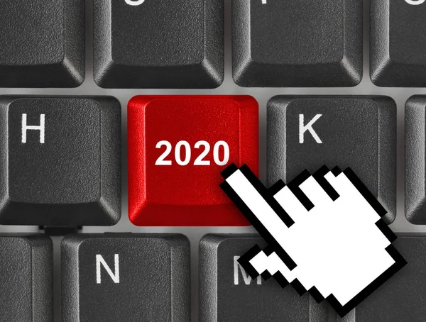 Tastatura computerului cu cheie 2020 — Fotografie, imagine de stoc