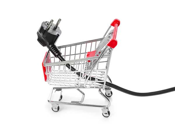 Elektromos csatlakozó a bevásárlókosár — Stock Fotó