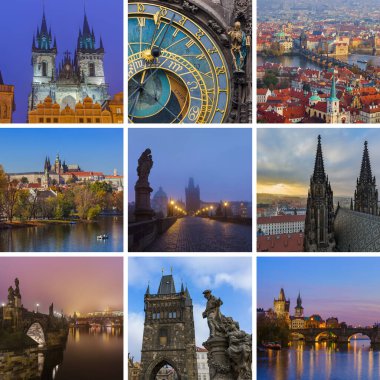 Prag Çek Cumhuriyeti görüntüleri (benim fotoğraf kolaj)