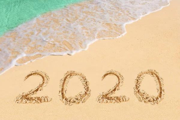 Numbers 2020 on beach — Stock Photo, Image