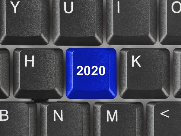 Computer keyboard with 2020 key — Stock Photo, Image