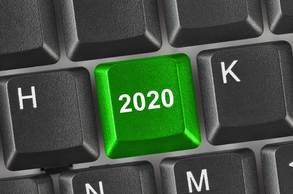 Computertoetsenbord met 2020 toets — Stockfoto