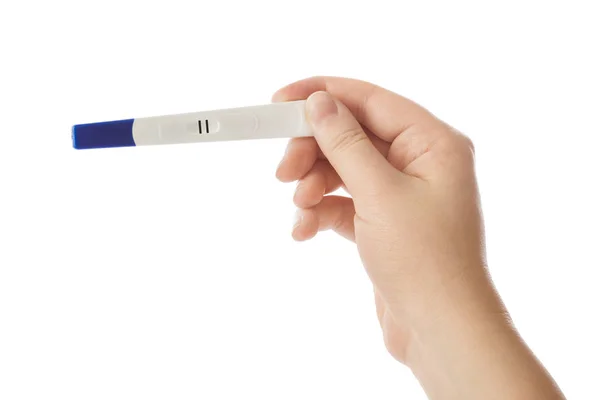 Woman hand with pregnancy test — Stock Photo, Image