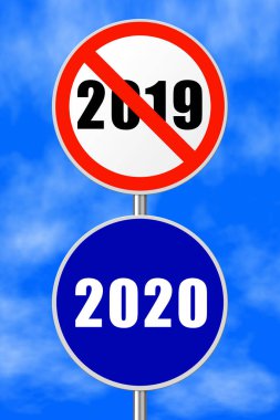 Yuvarlak İşaret Yeni Yıl 2020