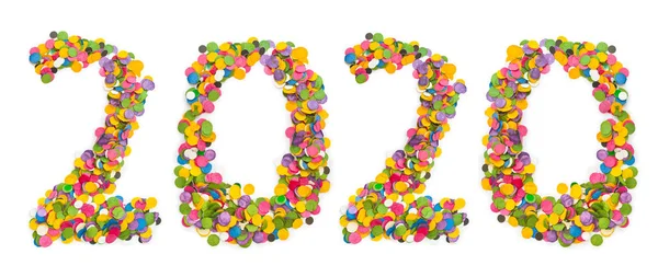 2020 made of confetti — Stock Photo, Image