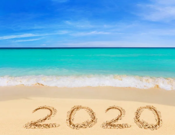 Números 2020 en la playa — Foto de Stock
