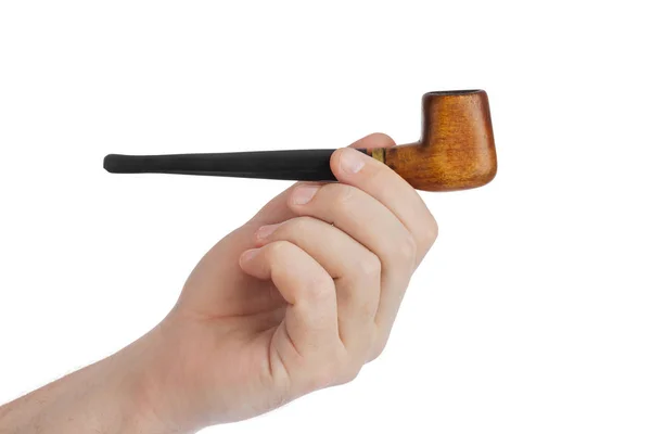 Hand with smoking pipe — Stock Photo, Image