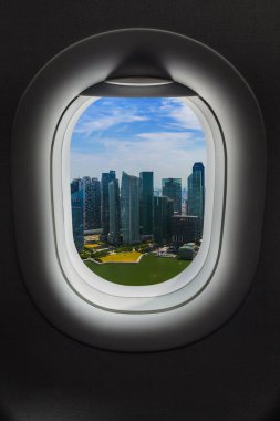 Singapur uçak penceresinde