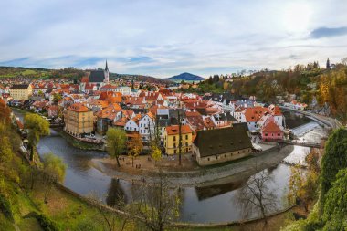 Cesky Krumlov cityscape Çek Cumhuriyeti'nde