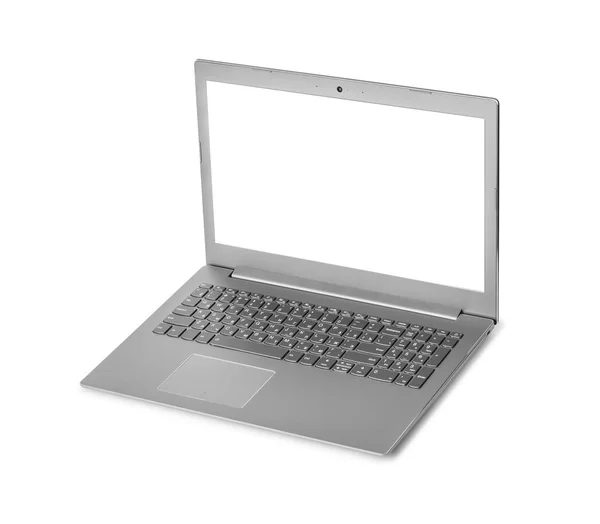 Computadora portátil con teclado ruso —  Fotos de Stock