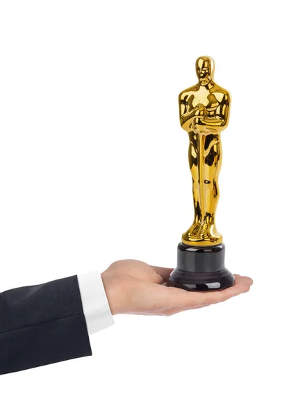 Hand met Award van Oscar ceremonie — Stockfoto