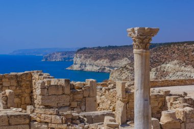 Limasol Kıbrıs 'taki antik Kourion arkeoloji sahası