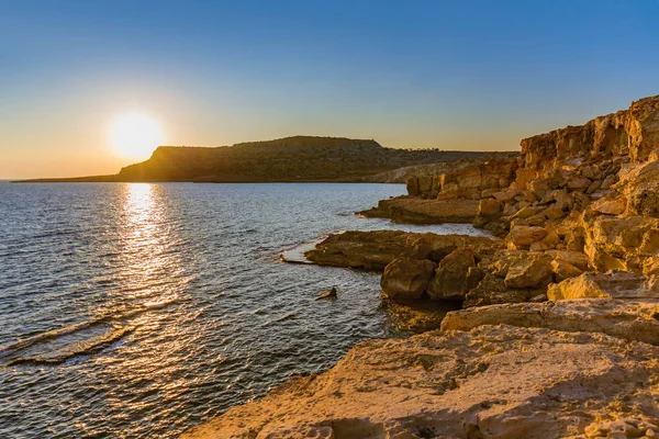 Cape Greco on Cyprus at sunset — Stock Photo, Image