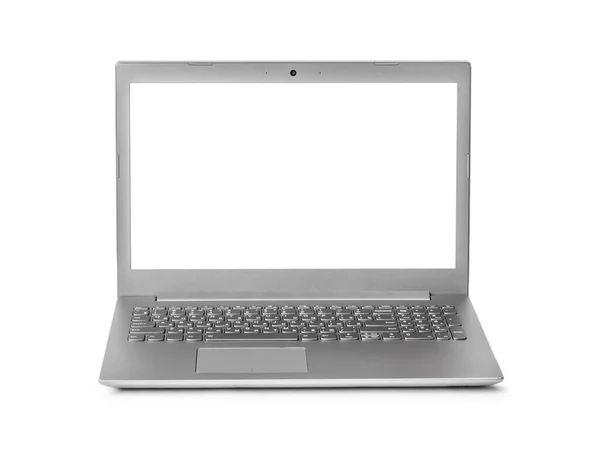 Computadora portátil con teclado ruso —  Fotos de Stock