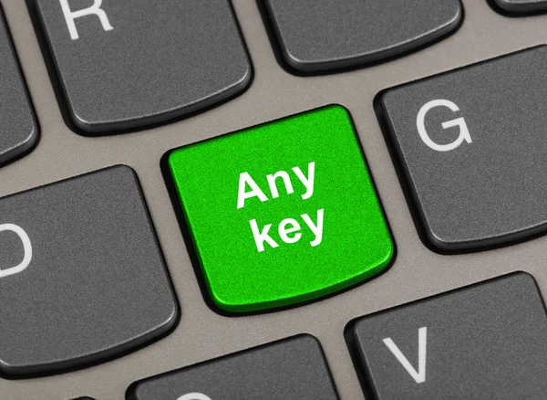 Computer keyboard with Any key — Stock Photo, Image