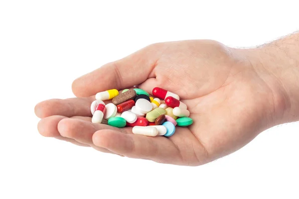 Hand, tablettákkal — Stock Fotó