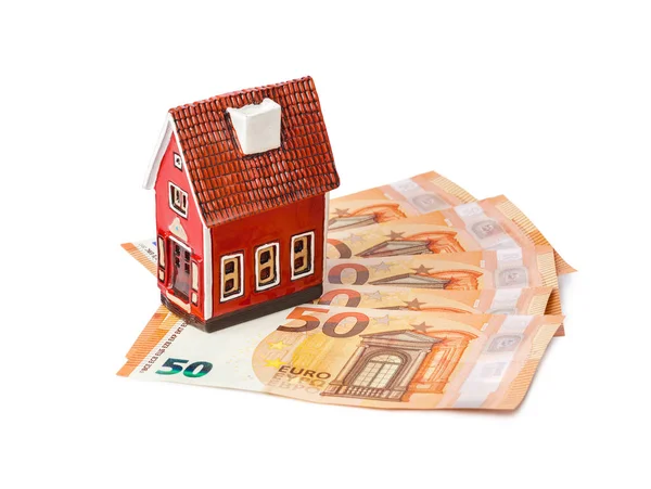Huis en geld euro — Stockfoto
