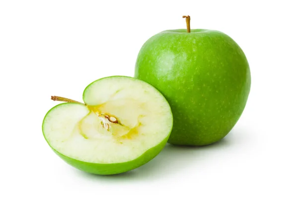 Groene Appels Geïsoleerd Witte Achtergrond — Stockfoto