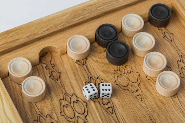 Backgammon Speelveld Dices Games Achtergrond — Stockfoto