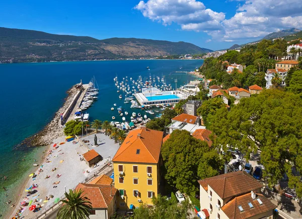 Herceg Novi Montenegró Természeti Építészeti Háttér — Stock Fotó