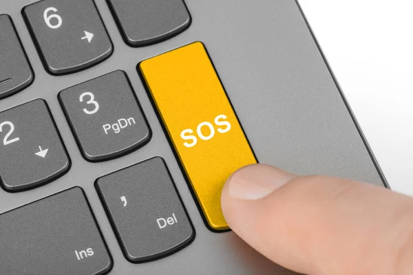 Computer Keyboard Sos Key Technology Background — Stock Photo, Image