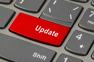 Güncelle anahtarı olan bilgisayar defteri klavyesi - teknoloji arkaplanı