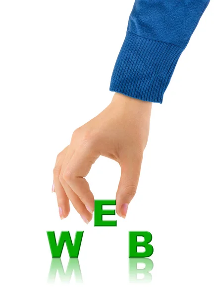 Hand Und Wortnetz Isoliert Auf Weißem Hintergrund — Stockfoto