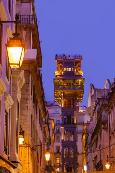 圣胡斯塔电梯 葡萄牙里斯本 建筑背景 — 图库照片