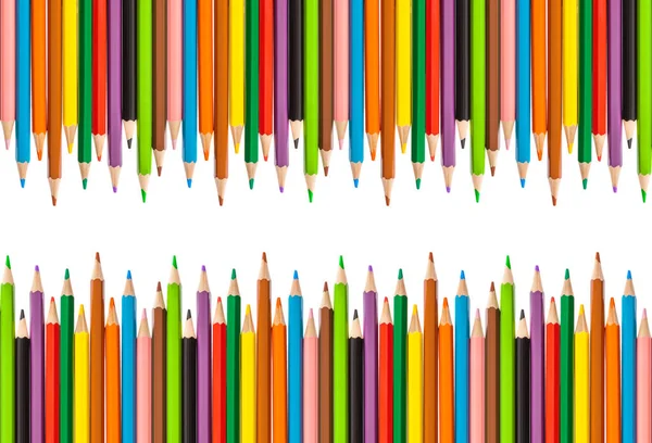 Crayons Multicolores Isolés Sur Fond Blanc — Photo
