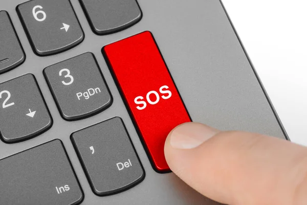 Computer Keyboard Sos Key Technology Background — Stock Photo, Image