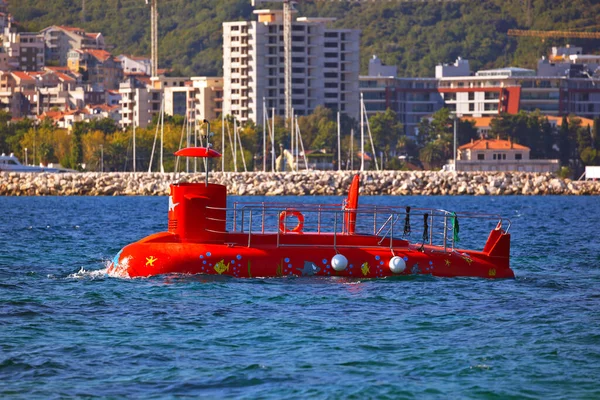 Touristic Submarine Budva Montenegro Travel Background — Stock Photo, Image
