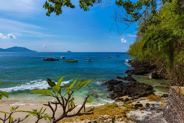 Blue Lagoon Beach Bali Island Indonesia Természet Utazási Háttér — Stock Fotó
