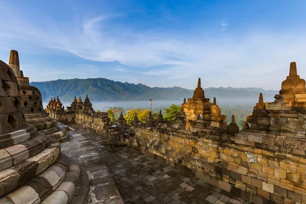 Java Endonezya Daki Borobudur Buddist Tapınağı Seyahat Mimari Geçmişi — Stok fotoğraf
