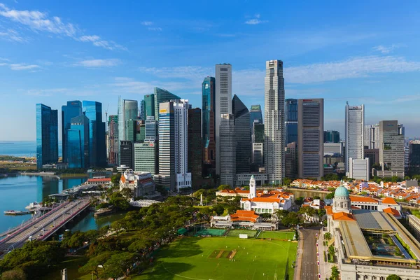 Singapur Kwietnia Panoramę Miasta Singapur Marina Bay Kwietnia 2016 Singapur — Zdjęcie stockowe