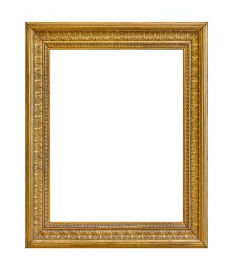 Beyaz arkaplanda izole edilmiş eski ahşap çerçeve