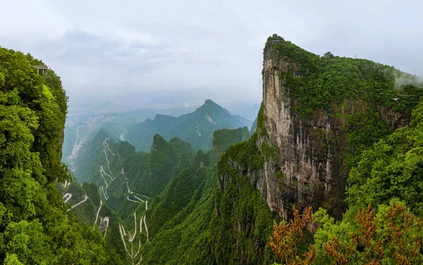 Panorama Parku Przyrody Tianmenshan Chiny Tło Podróży — Zdjęcie stockowe
