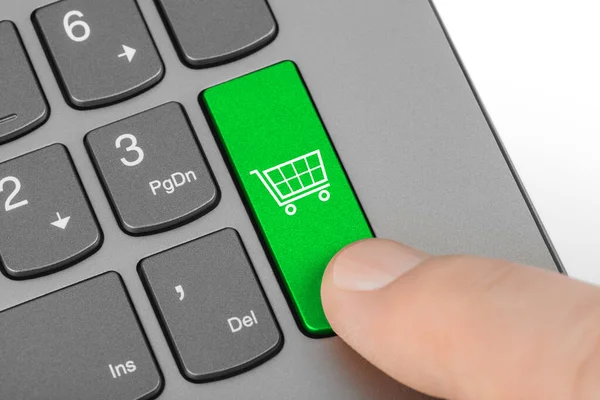 Computer Keyboard Shopping Key Internet Concept — Stock Photo, Image