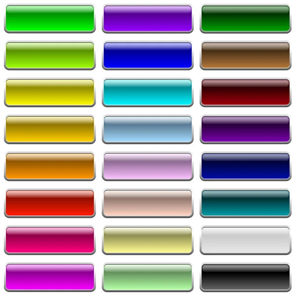 Boutons web couleur vierges isolés sur fond blanc . — Image vectorielle