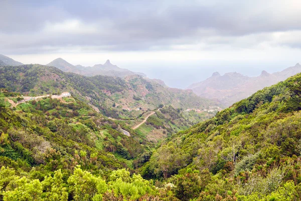Paisagem de Anaga na ponta nordeste de Tenerife coberta com — Fotografia de Stock