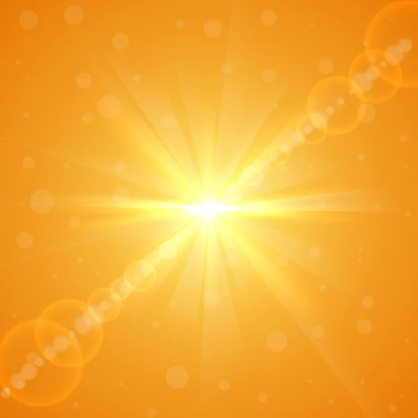 明るい黄色の夏太陽バーストのベクトルの背景. — ストックベクタ