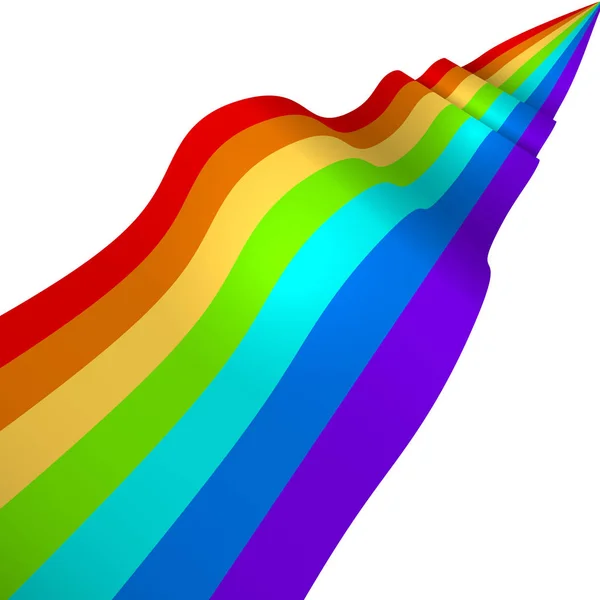 Цветной трехмерный векторный фон радужной ленты с белой копией спа — стоковый вектор