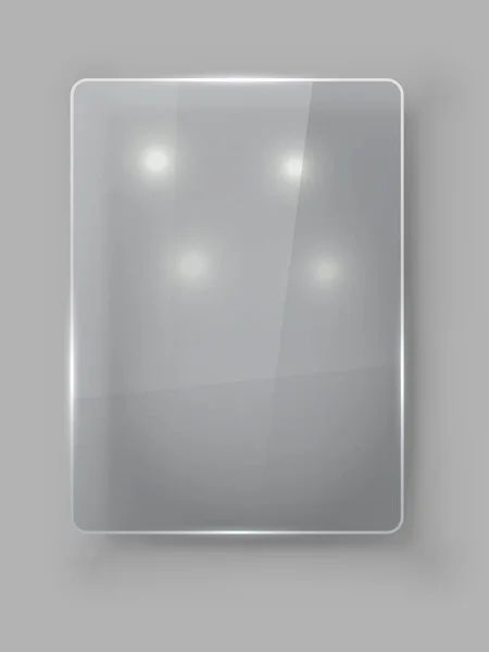 Plantilla de vector de placa de vidrio protectora vertical rectangular . — Archivo Imágenes Vectoriales
